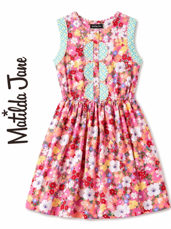Matilda Jane Dresses & Skirts - Matilda Jane Floral Dress Small Pink Cottagecore Button Front Sleeveless